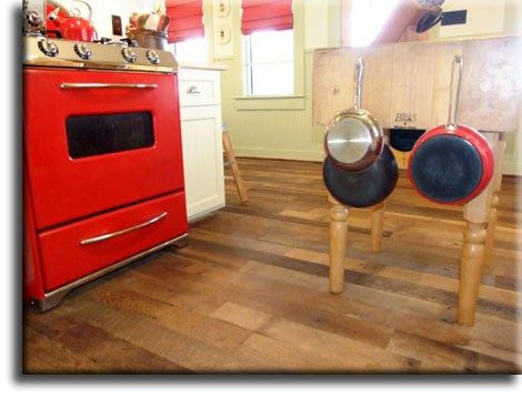 Reclaimed vintage thresher flooring