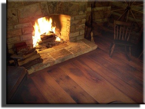 Cabin fireplace