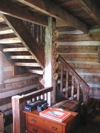 Chestnut cabin staircase