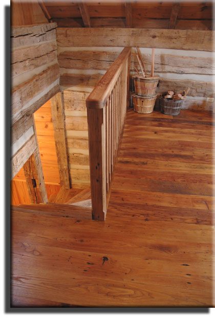 Wide plank wormy chestnut flooring