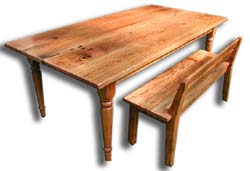 Antique chestnut table bench