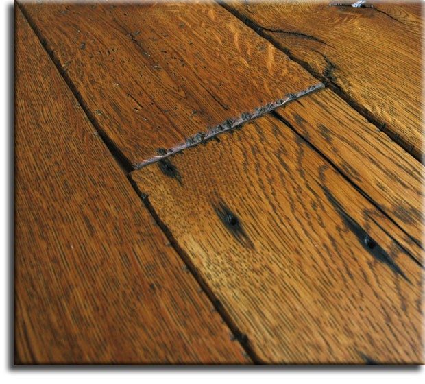Antique oak flooring scraped edges