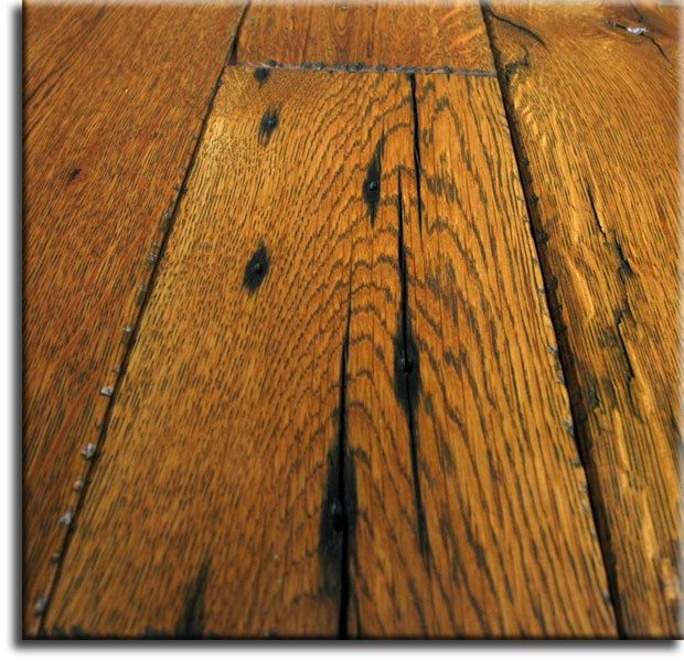 Hand scraped oak flooring