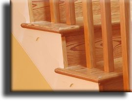 Custom heart pine stair treads