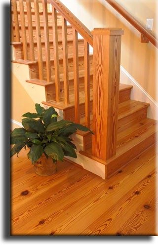 Heart pine stair treads