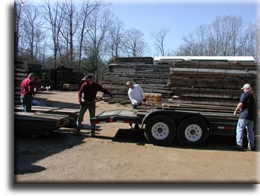 Incoming reclaimed lumber