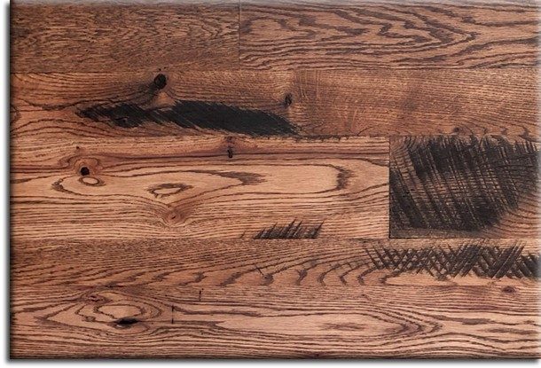 Rustic wide plank red oak flooring