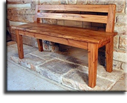 Antique wormy chestnut bench