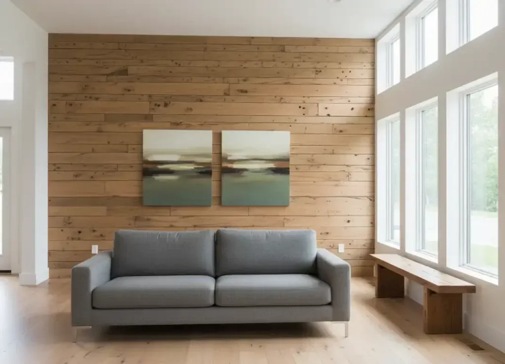 Reclaimed oak wall planks