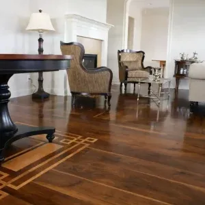 Rustic walnut flooring