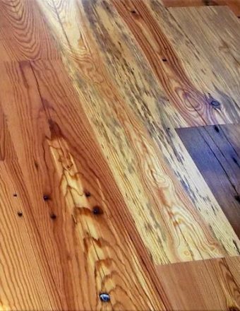 Cabin heart pine flooring